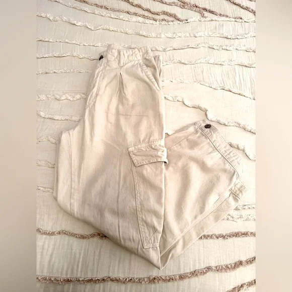 Free People • We The Free First Light Utility Pants • 4 • Almond Milk - Picture 4 of 12